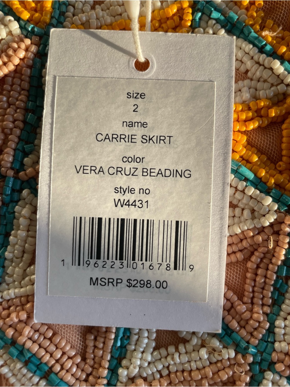 Walter Baker Multicolor Crochet Triangle Mini Skirt — Teal, Pink, Mustard, Beige - Picture 6 of 9